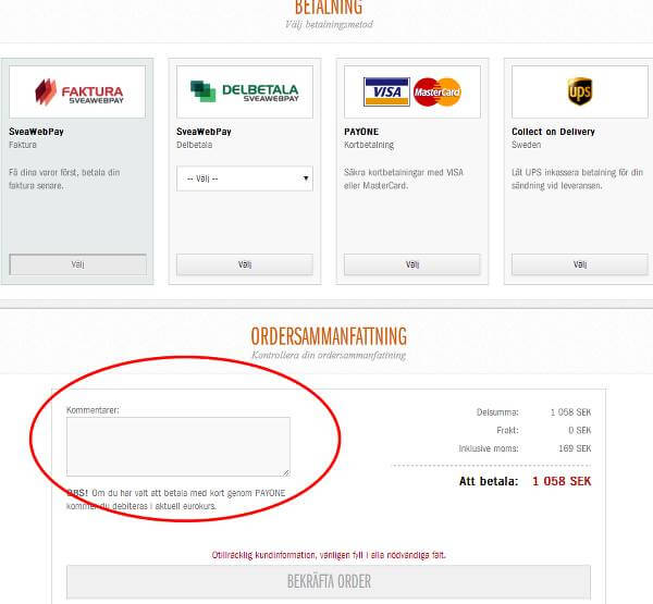 Addera ditt erbjudande enligt bilden