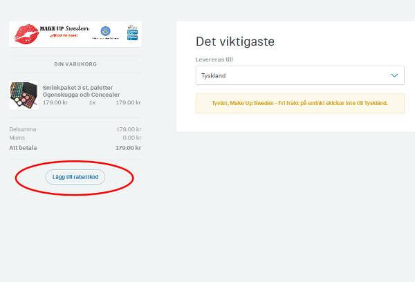 Klicka på den blå texten för att få fram rabattfältet Klicka på den blå texten för att få fram rabattfältet