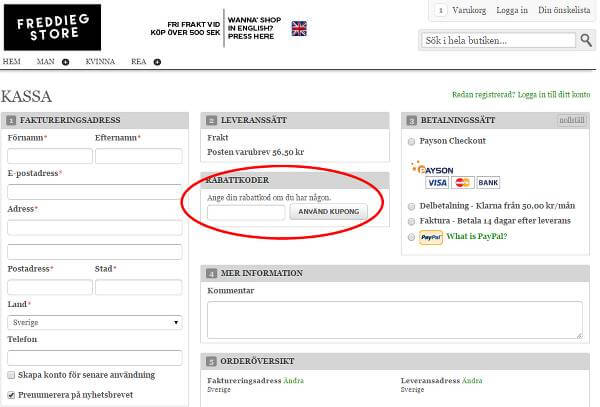 Rabattkoden har sin plats i den röda dongen Rabattkoden har sin plats i den röda dongen