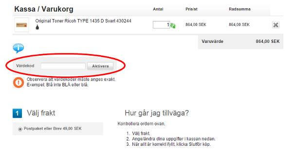 Hos Patroner.se kallas rabattkoder för värdekoder.