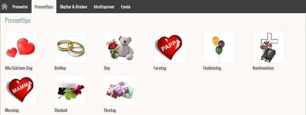 Presenter för alla högtider och fester.
