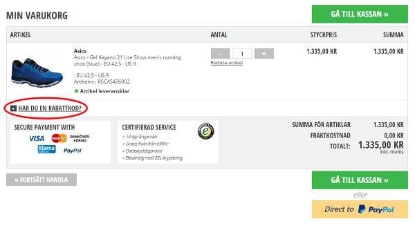 Härifrån klickas rabattfältet fram Härifrån klickas rabattfältet fram