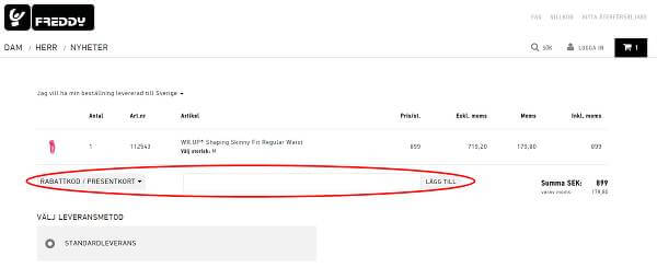 Här är chansen för att fylla i rabattkoden.