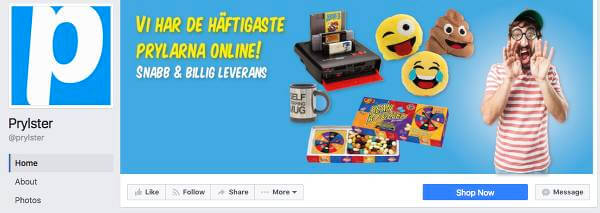 Prylster på Facebook. 