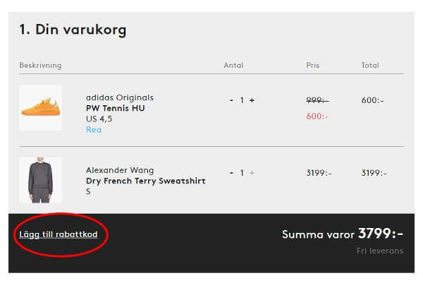 Kopiera in rabattkoden i rutan och se till att det inte tillkommit några extra mellanslag. Kopiera in rabattkoden i rutan och se till att det inte tillkommit några extra mellanslag.