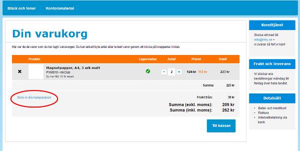 Kampanjkoder hos Inky inlöses här. 